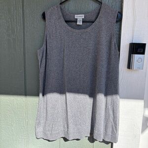 Catherines Gray Metallic Sleeveless Knit Top 1X (18/20W)